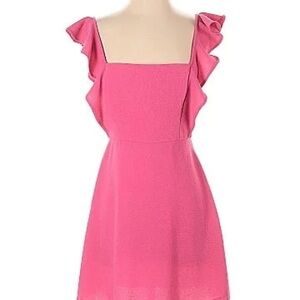 BCBGeneration Pink Ruffle Mini Dress
